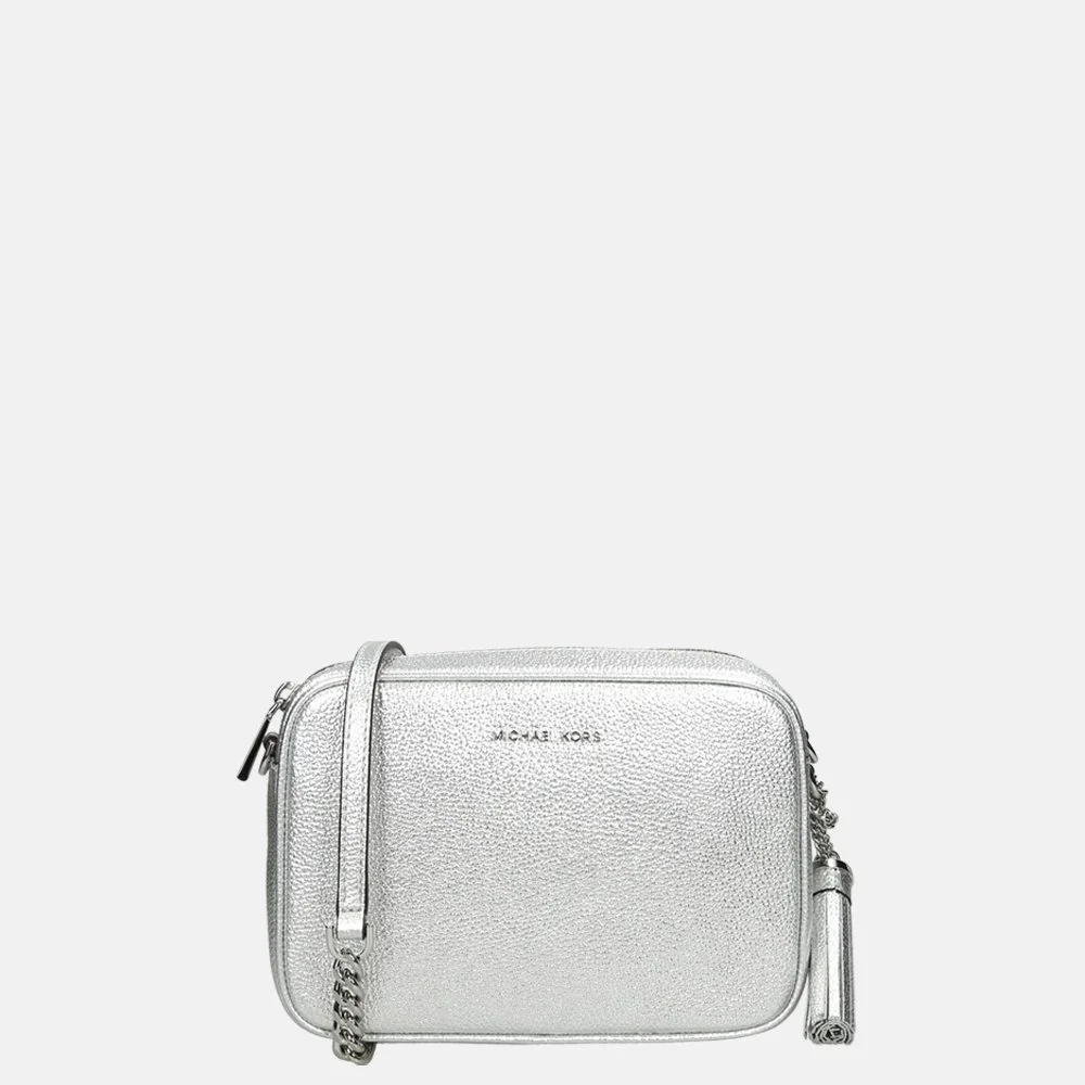 Michael Kors Jet Set camera bag crossbody tas M silver bij Duifhuizen